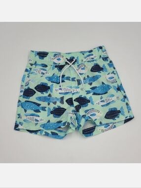 Janie and Jack baby boy fish print swim trunks size 3-6 months